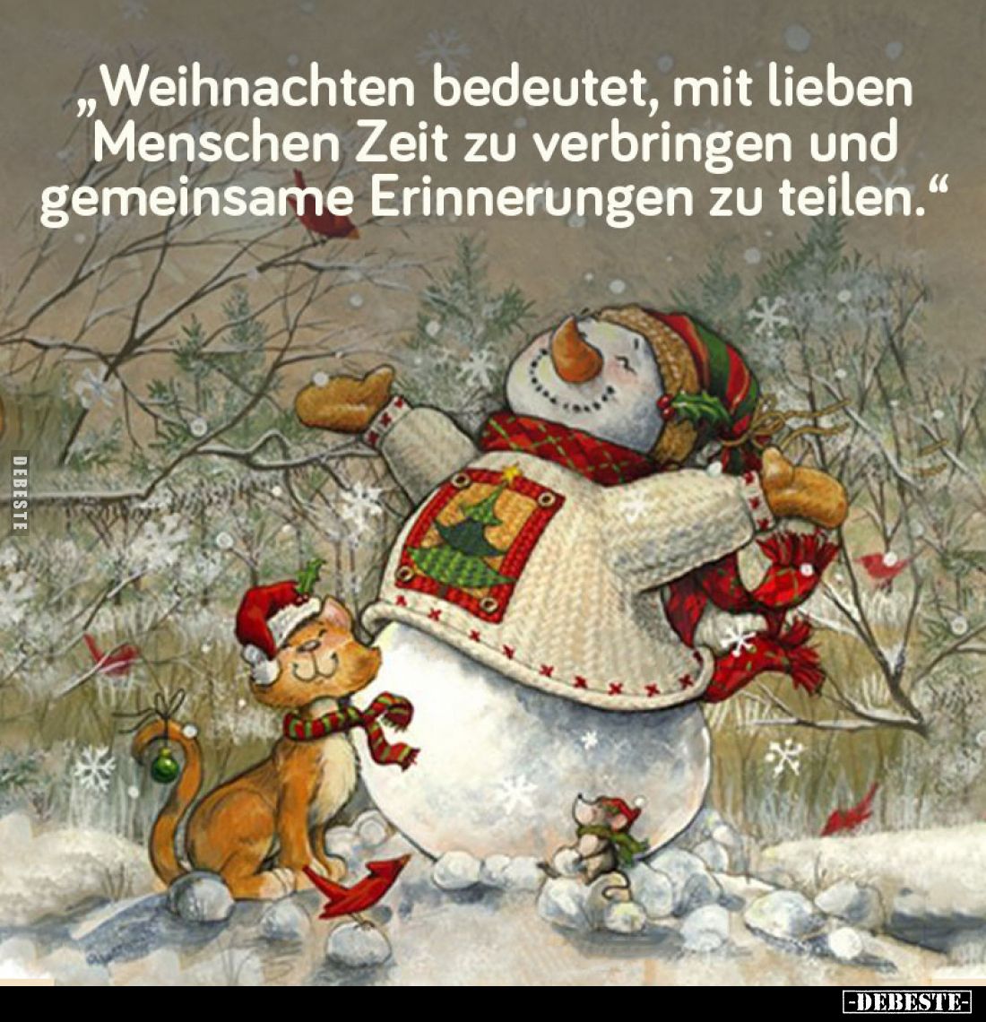Weihnachten bedeutet, mit lieben Menschen Zeit zu verbringen und gemeinsame Erinnerungen zu teilen.