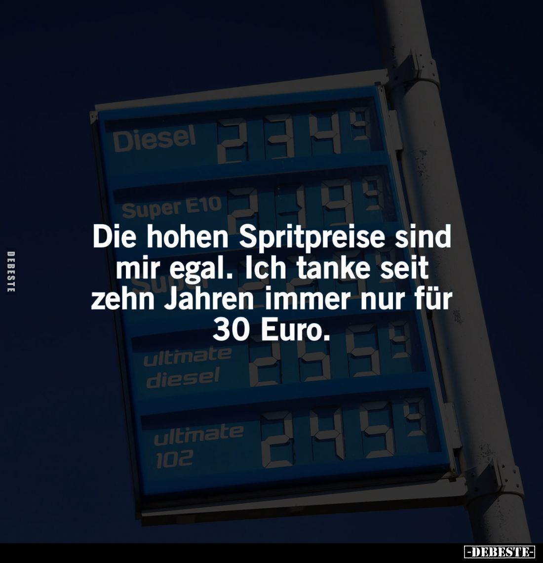 Die hohen Spritpreise sind mir egal. Ich tanke seit zehn Jahren immer nur für 30 Euro.