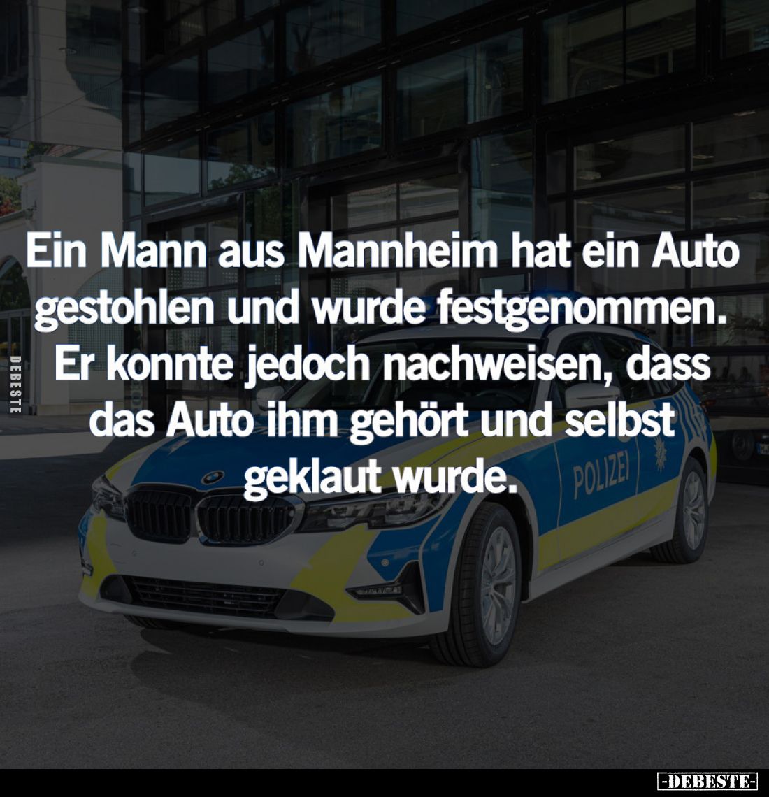 Ein Mann aus Mannheim hat ein Auto gestohlen und wurde festgenommen. Er konnte jedoch nachweisen, dass das Auto ihm gehört un...