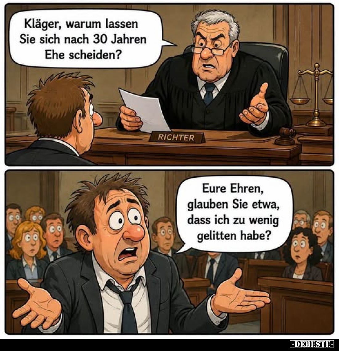 Kläger, warum lassen Sie sich nach 30 Jahren Ehe.. - Lustige Bilder | DEBESTE.de