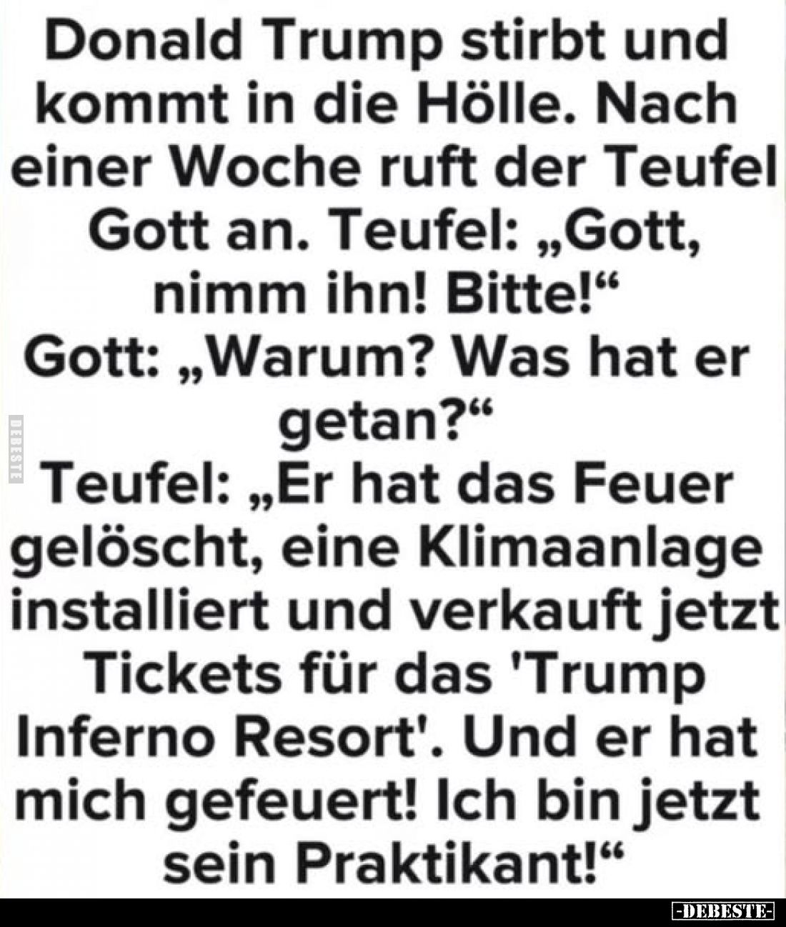 Donald Trump stirbt und kommt in die Hölle.. - Lustige Bilder | DEBESTE.de