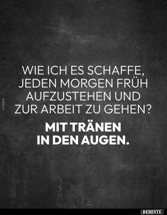 Wie ich es schaffe, jeden Morgen früh aufzustehen und zur.. - Lustige Bilder | DEBESTE.de