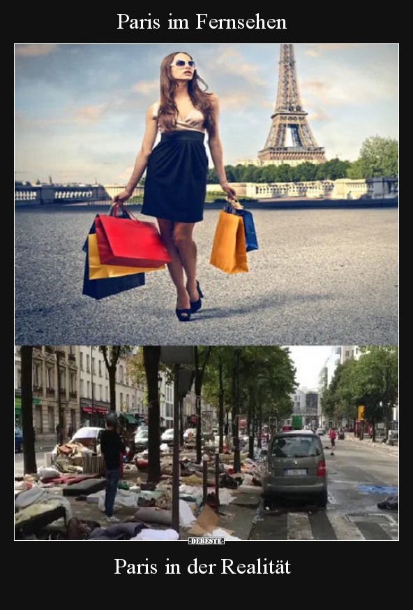 Paris im Fernsehen / Paris in der Realität. - Lustige Bilder | DEBESTE.de