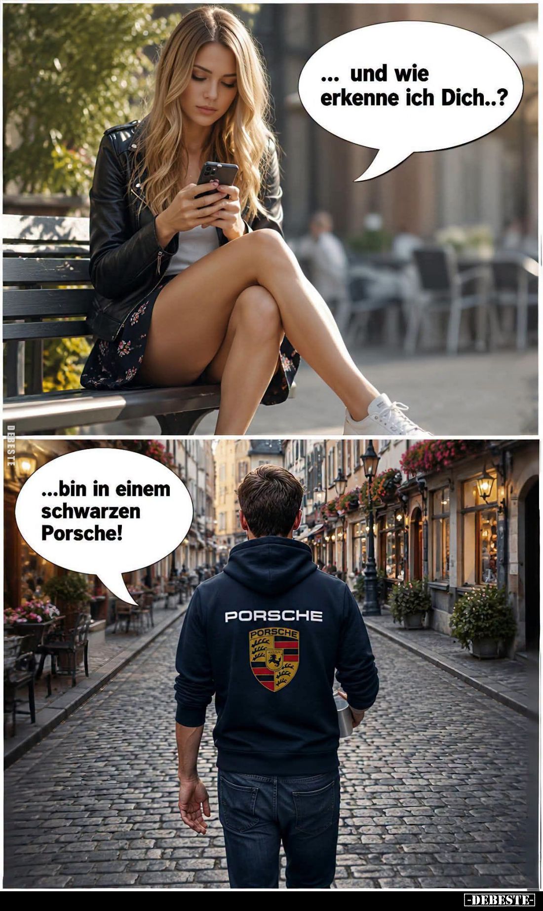 Und wie erkenne ich Dich..?
-
...bin in einem schwarzen Porsche!