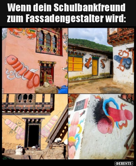 Wenn dein Schulbankfreund zum Fassadengestalter wird.. - Lustige Bilder | DEBESTE.de
