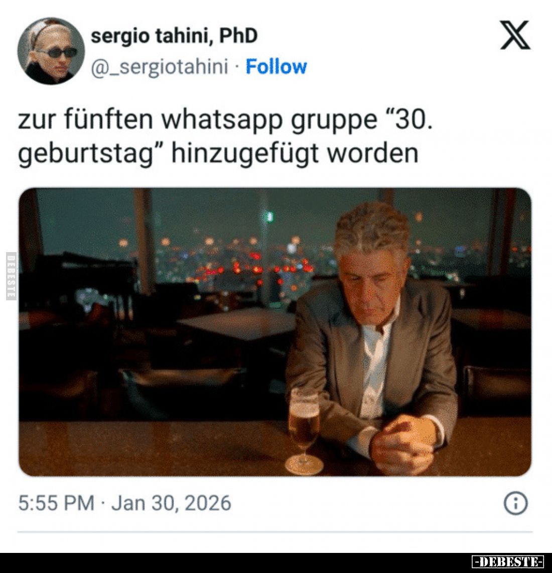 Zur fünften WhatsApp-Gruppe „30. Geburtstag“ hinzugefügt worden