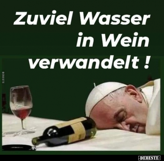 Zuviel Wasser in Wein verwandelt !.. - Lustige Bilder | DEBESTE.de