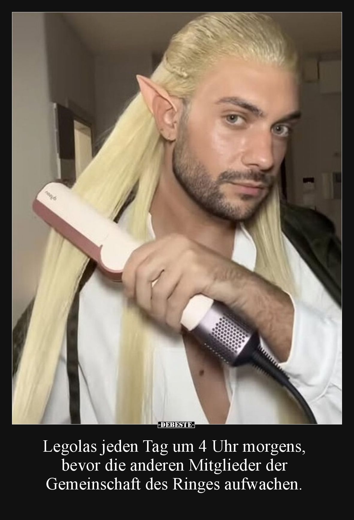 Legolas jeden Tag um 4 Uhr morgens, bevor die anderen Mitglieder der Gemeinschaft des Ringes aufwachen.