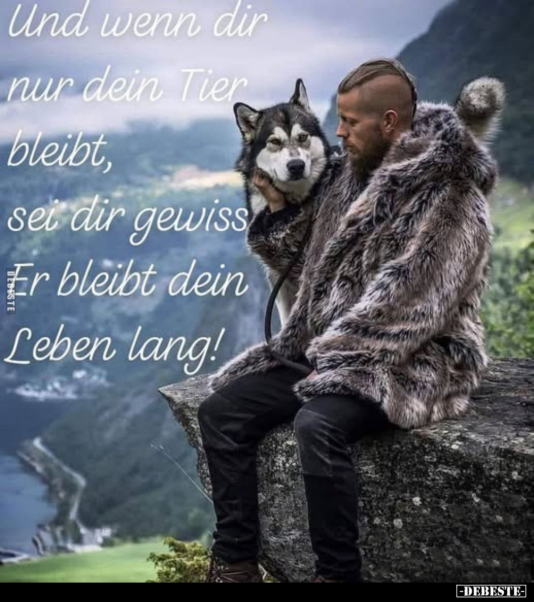 Und wenn dir
nur dein Tier
bleibt,
sei dir gewiss
Er bleibt dein
Leben lang!