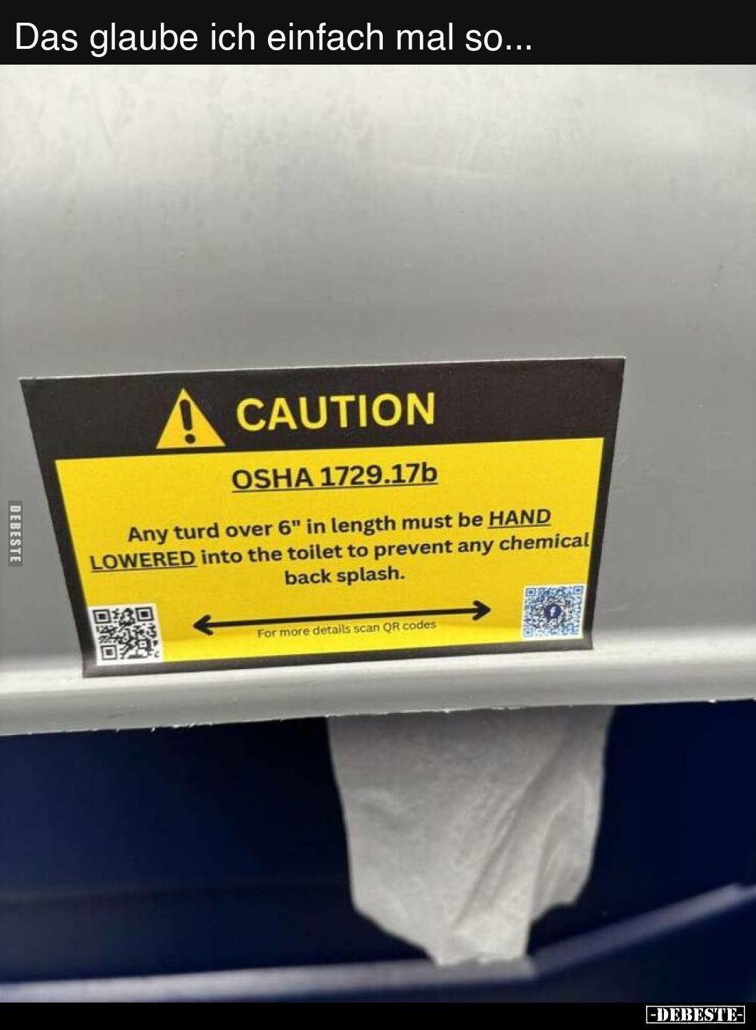 Das glaube ich einfach mal so...