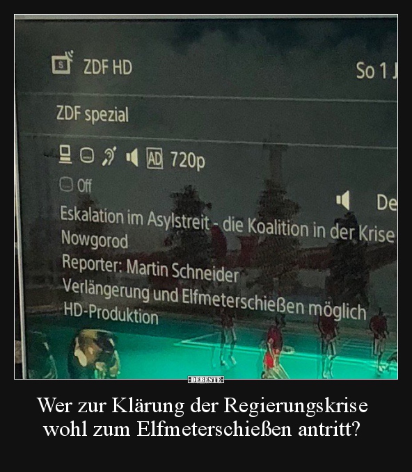 Wer zur Klärung der Regierungskrise wohl zum..