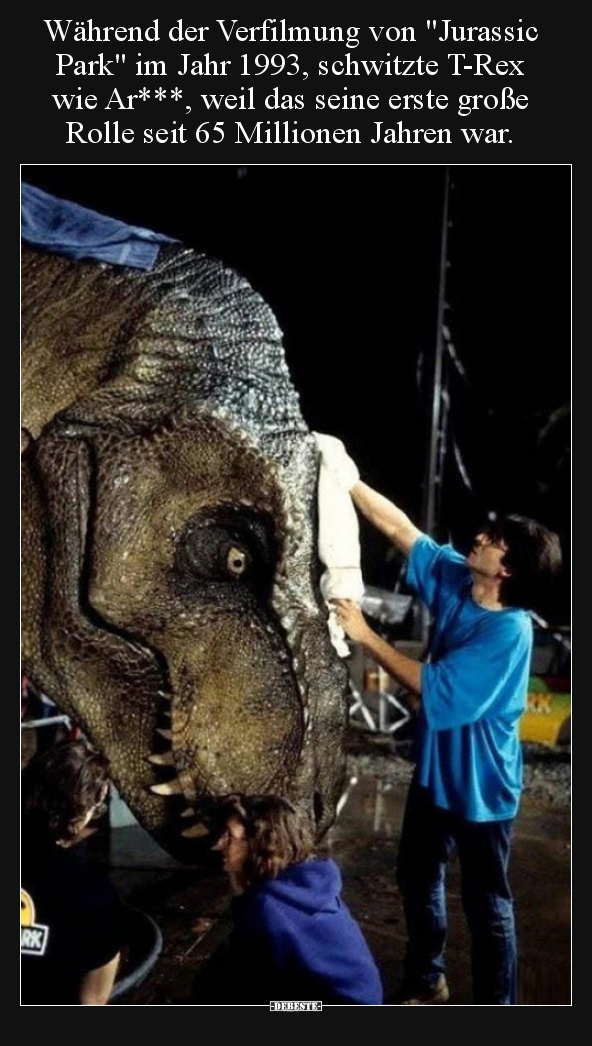 Während der Verfilmung von "Jurassic Park" im Jahr 1993.. - Lustige Bilder | DEBESTE.de