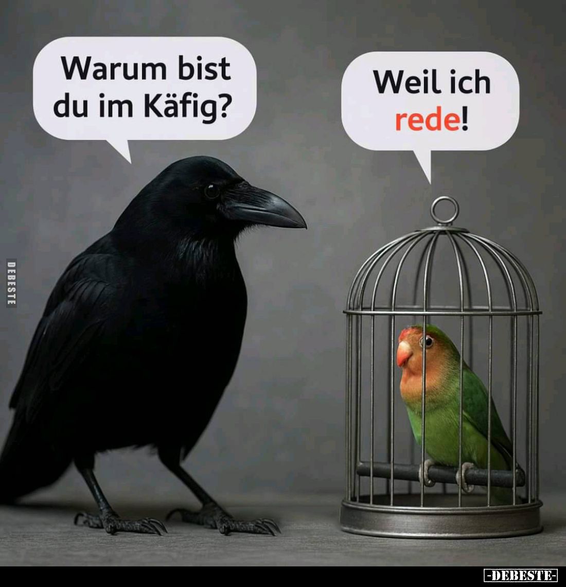 Warum bist du im Käfig? -
Weil ich rede!