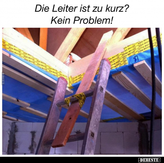 Die Leiter ist zu kurz? Kein Problem!.. - Lustige Bilder | DEBESTE.de