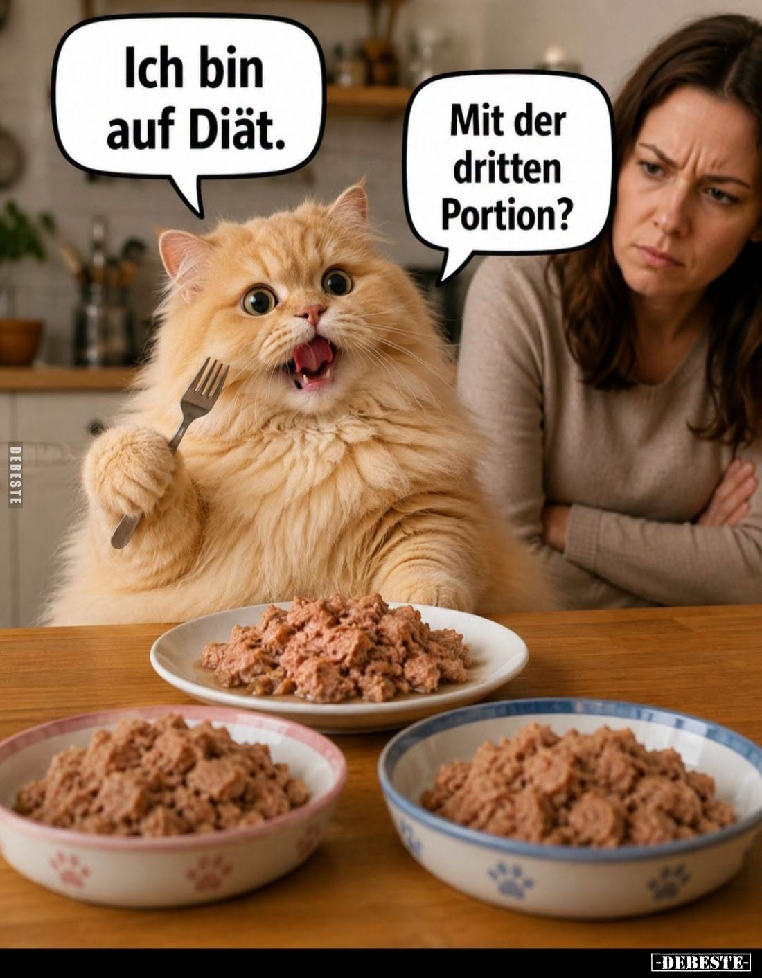 Ich bin auf Diät. -
Mit der dritten Portion?