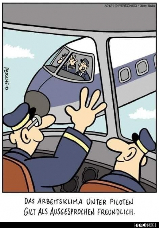 Das Arbeitsklima unter Piloten gilt als ausgesprochen.. - Lustige Bilder | DEBESTE.de