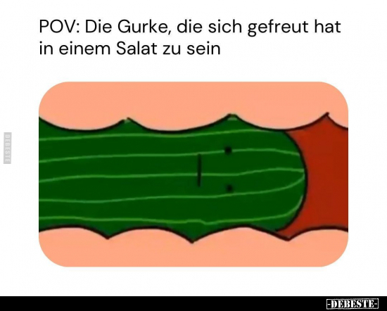 POV: Die Gurke, die sich gefreut hat in einem Salat.. - Lustige Bilder | DEBESTE.de