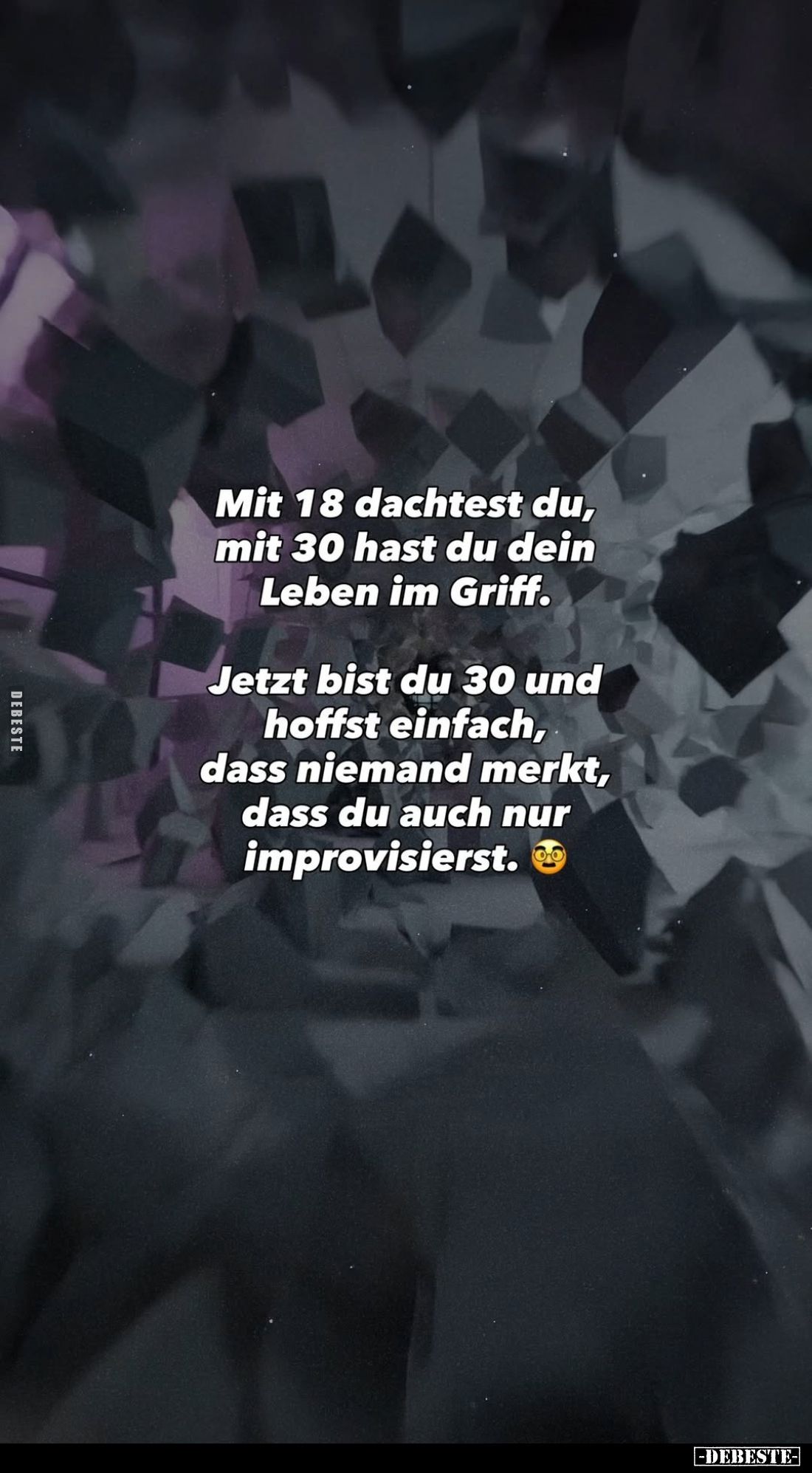Mit 18 dachtest du, mit 30 hast du dein Leben im Griff.
Jetzt bist du 30 und hoffst einfach, dass niemand merkt, dass du auc...