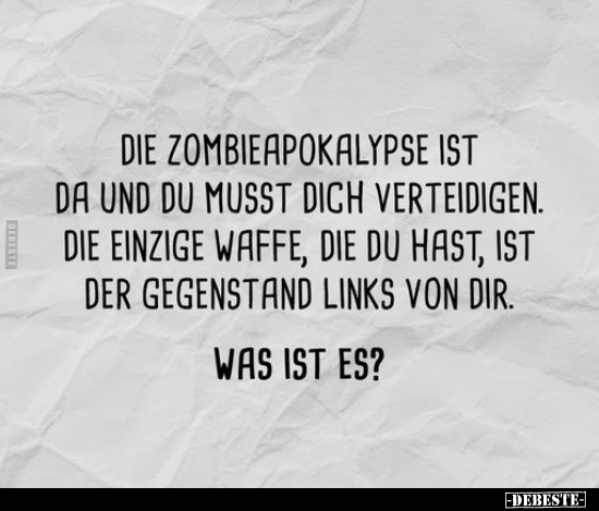 Die Zombieapokalypse ist da und du musst dich verteidigen... - Lustige Bilder | DEBESTE.de
