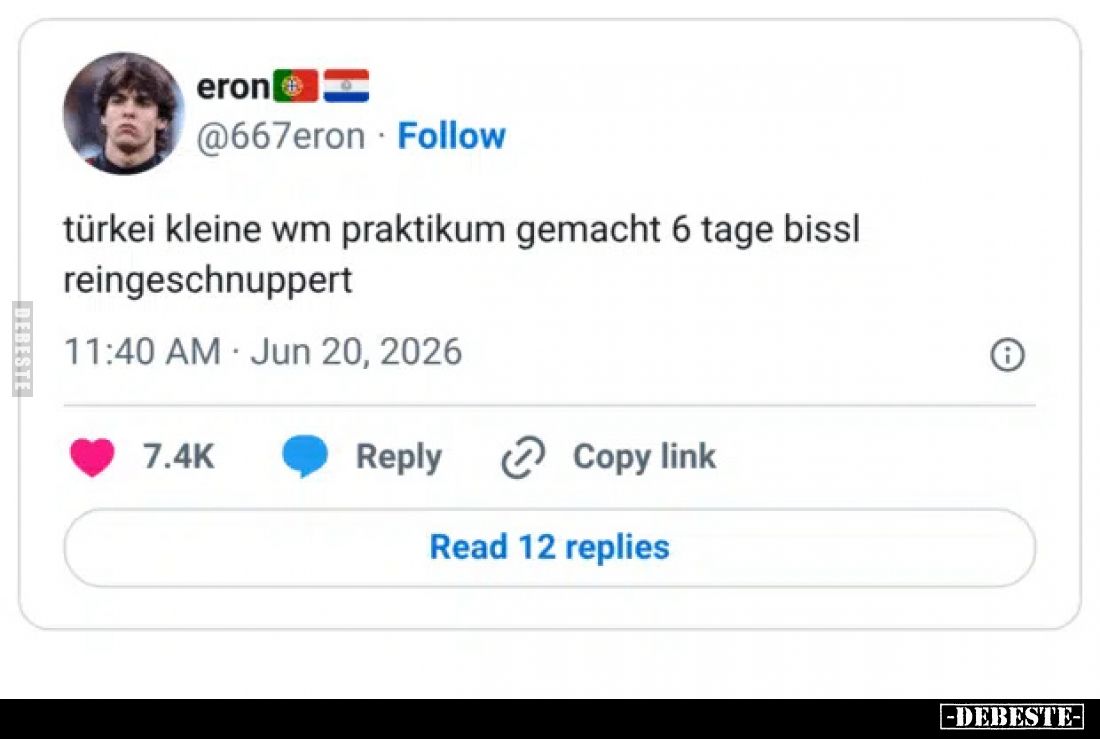 Türkei kleine WM Praktikum gemacht 6 Tage bissl reingeschnuppert.