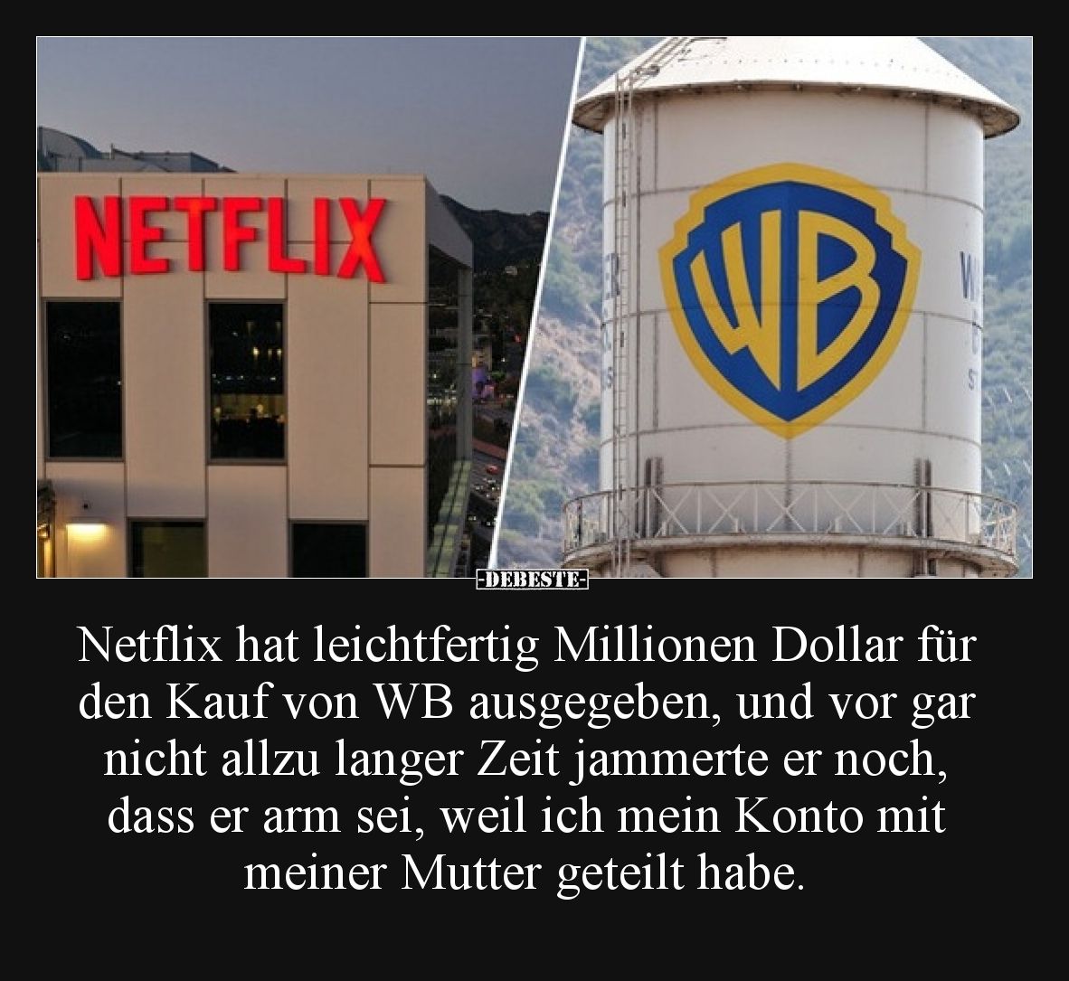 Netflix hat leichtfertig Millionen Dollar für den Kauf von WB ausgegeben, und vor gar nicht allzu langer Zeit jammerte er noc...