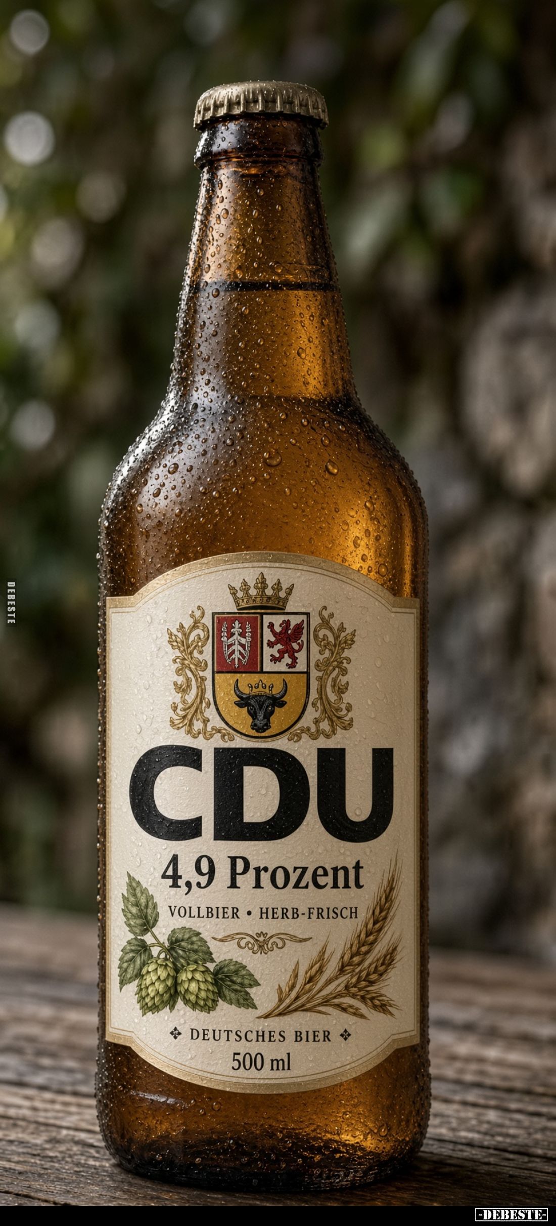 CDU
4,9 Prozent,
VOLLBIER • HERB • FRISCH,
DEUTSCHES BIER
500 ml