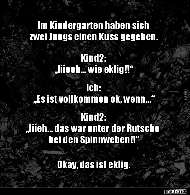 Im Kindergarten haben sich zwei Jungs einen Kuss.. - Lustige Bilder | DEBESTE.de