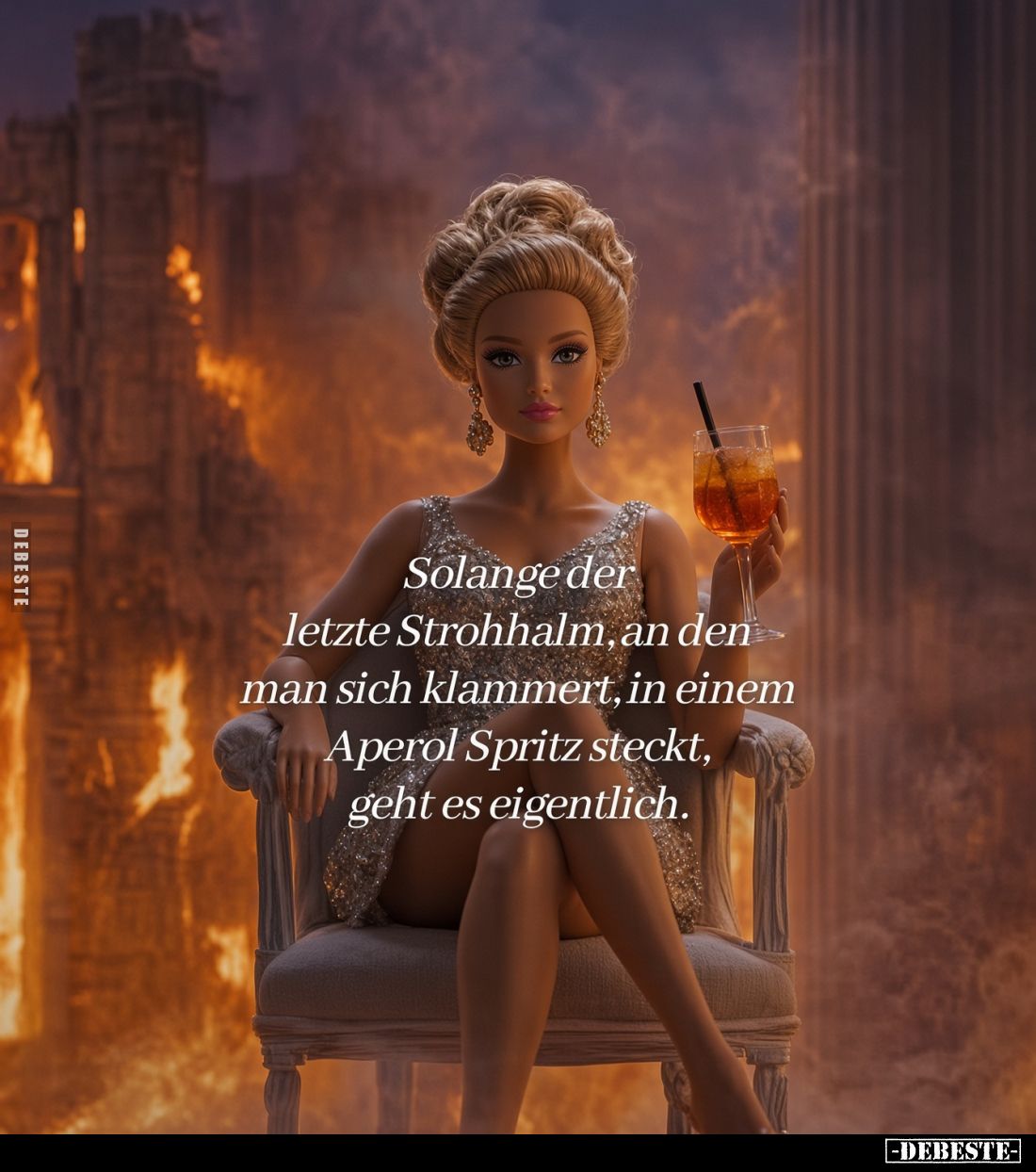 Solange der letzte Strohhalm, an den man sich klammert, in einem Aperol Spritz steckt, geht es eigentlich.