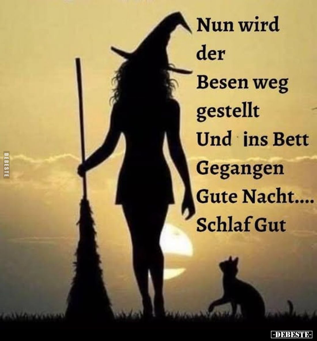 Nun wird der Besen weg gestellt und ins Bett gegangen.. - Lustige Bilder | DEBESTE.de