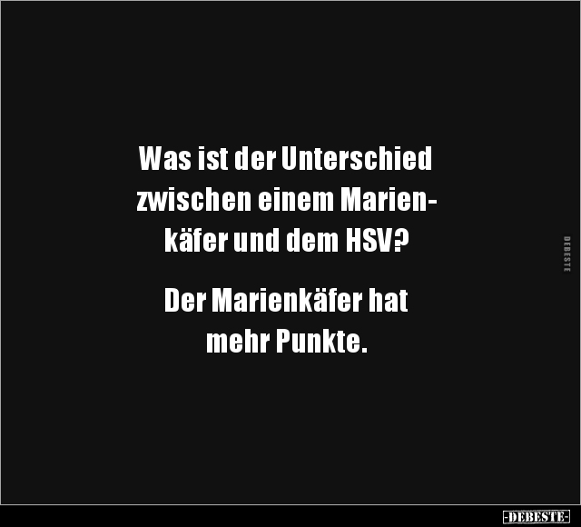 Was ist der Unterschied zwischen einem Marienkäfer und HSV?.. - Lustige Bilder | DEBESTE.de