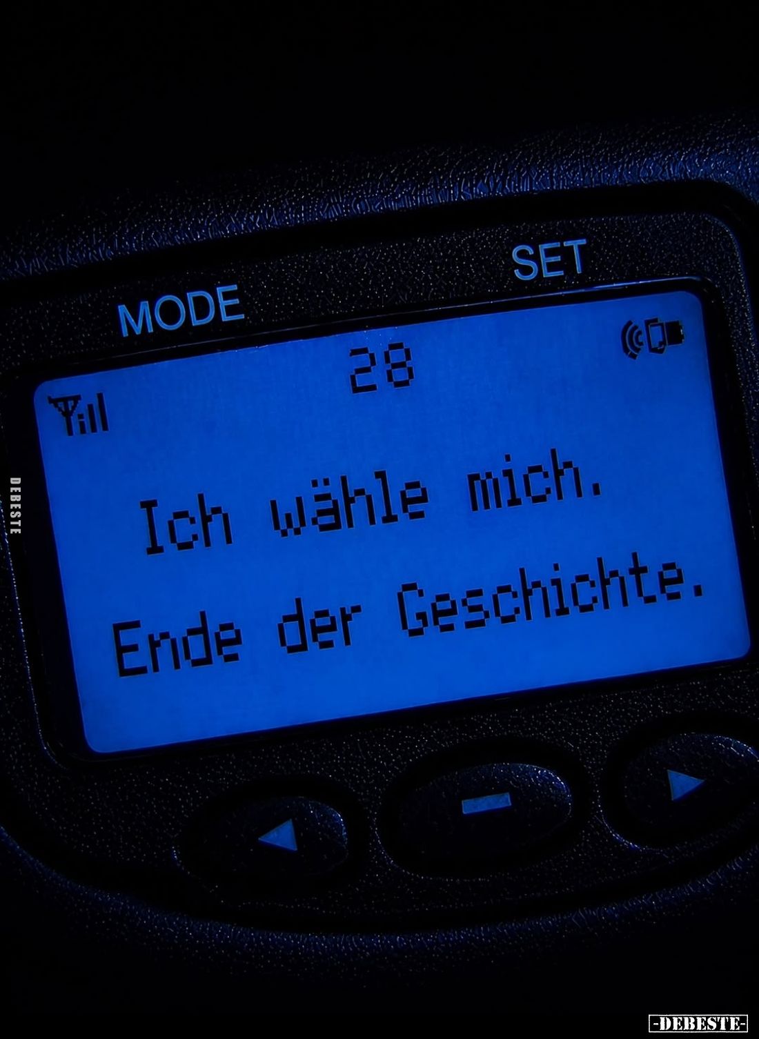 Ich wähle mich.
Ende der Geschichte.