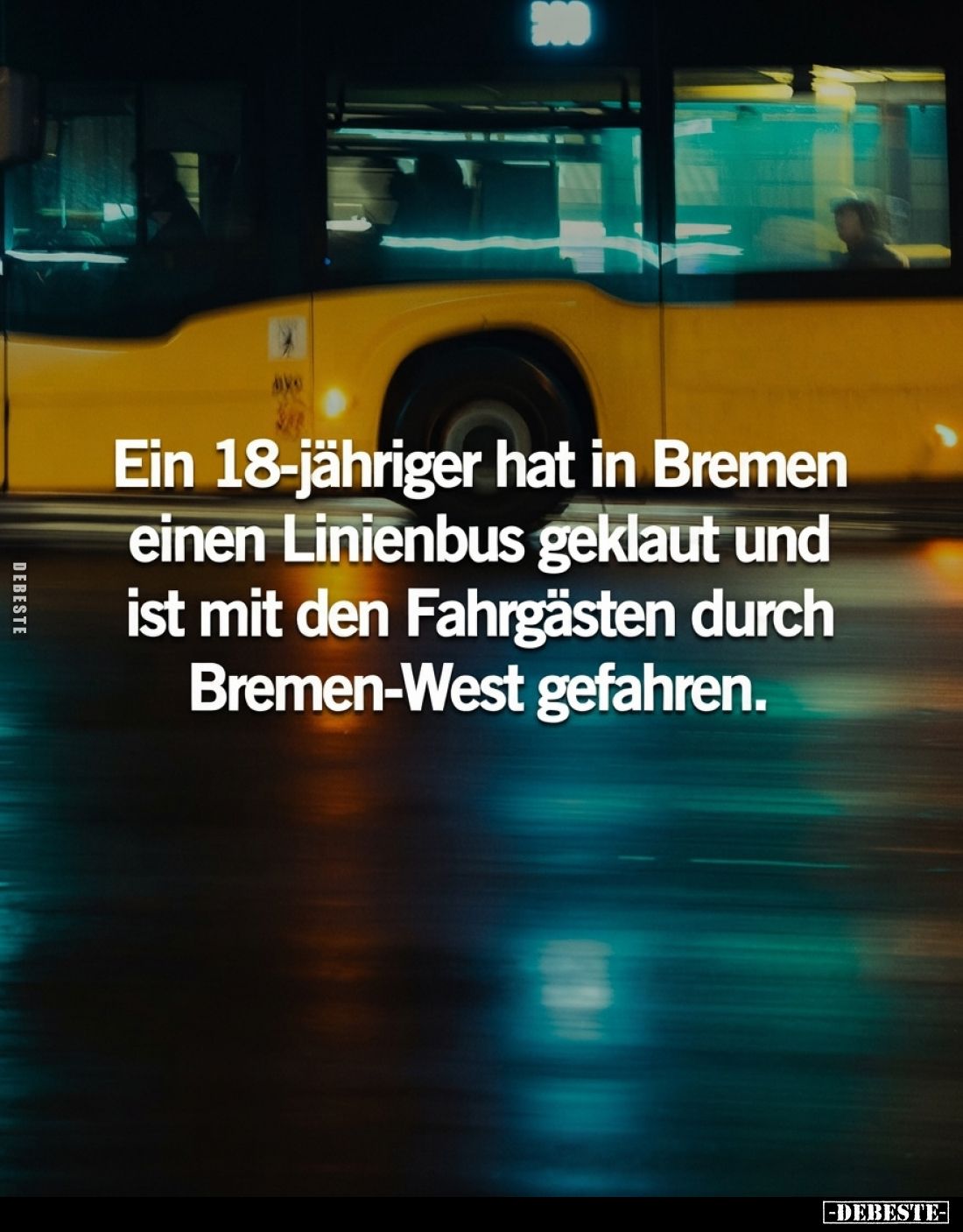 Ein 18-jähriger hat in Bremen einen Linienbus geklaut und ist mit den Fahrgästen durch Bremen-West gefahren.