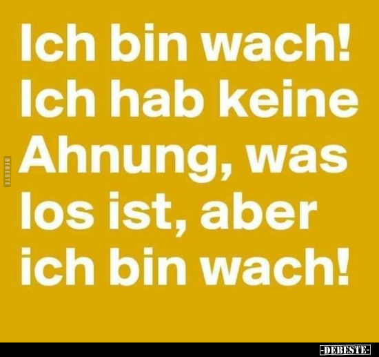 Ich bin wach! Ich hab keine Ahnung, was los ist.. - Lustige Bilder | DEBESTE.de