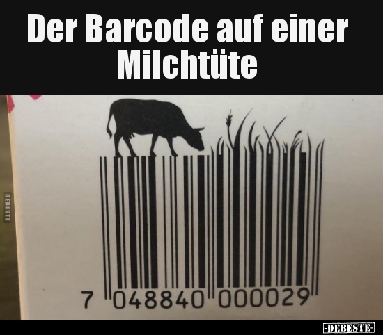 Der Barcode auf einer Milchtüte.. - Lustige Bilder | DEBESTE.de