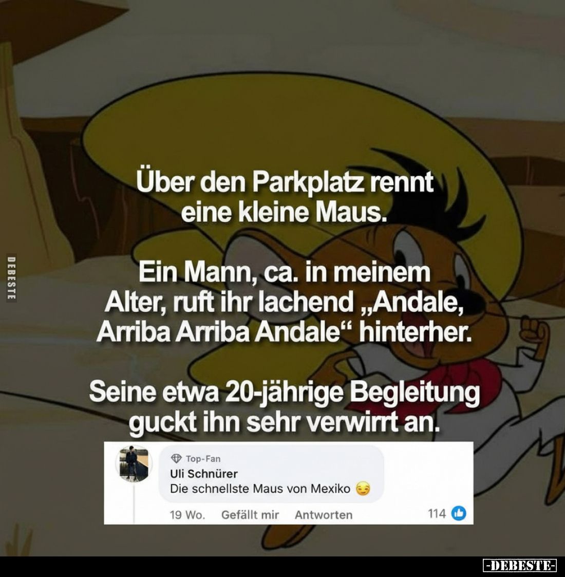 Über den Parkplatz rennt eine kleine Maus. Ein Mann, ca. in.. - Lustige Bilder | DEBESTE.de