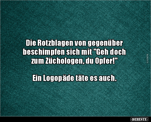 Die Rotzblagen von gegenüber beschimpfen sich mit.. - Lustige Bilder | DEBESTE.de