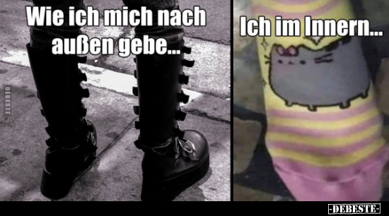 Wie ich mich nach außen gebe. / Ich im Innern.