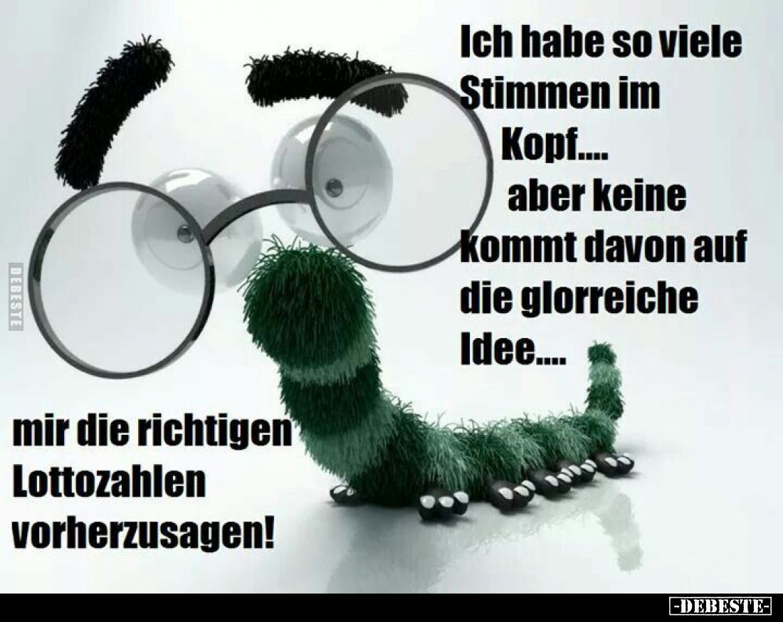 Ich habe so viele Stimmen im Kopf. Aber keine kommt davon auf die glorreiche Idee mir die richtigen Lottozahlen vorherzusagen...