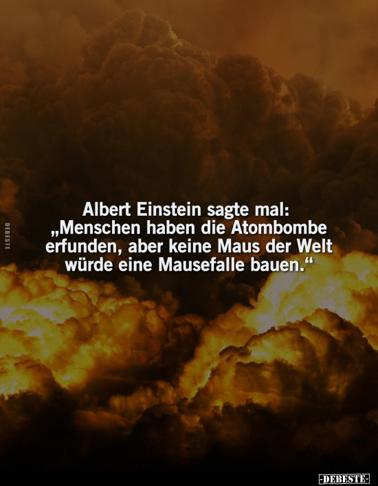 Albert Einstein sagte mal: "Menschen haben die Atombombe.." - Lustige Bilder | DEBESTE.de