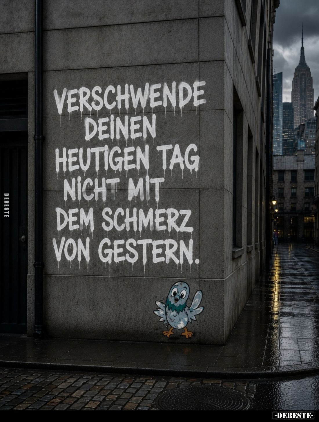 Verschwende deinen heutigen Tag nicht mit dem Schmerz von gestern.