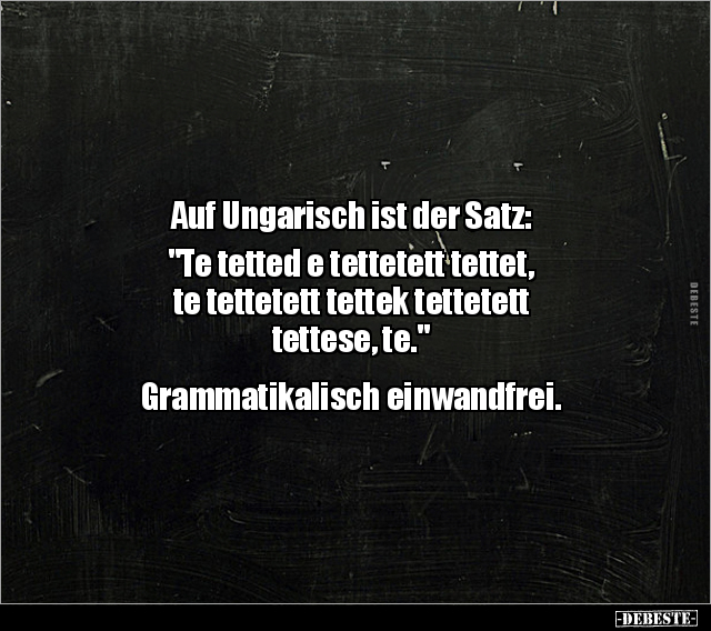 Auf Ungarisch ist der Satz: "Te tetted e tettetett tettet.." - Lustige Bilder | DEBESTE.de
