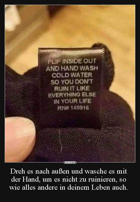 Dreh es nach außen und wasche es mit der Hand, um es nicht..