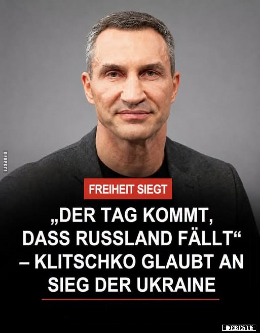 FREIHEIT SIEGT
„Der Tag kommt, dass Russland fällt“ – Klitschko glaubt an Sieg der Ukraine