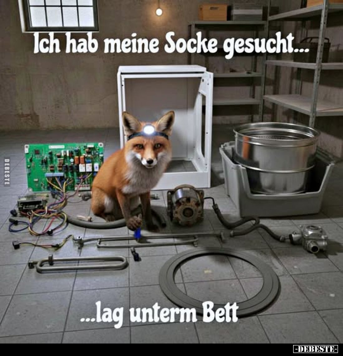 Ich hab meine Socke gesucht...
...lag unterm Bett.
