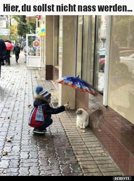 Hier, du sollst nicht nass werden...