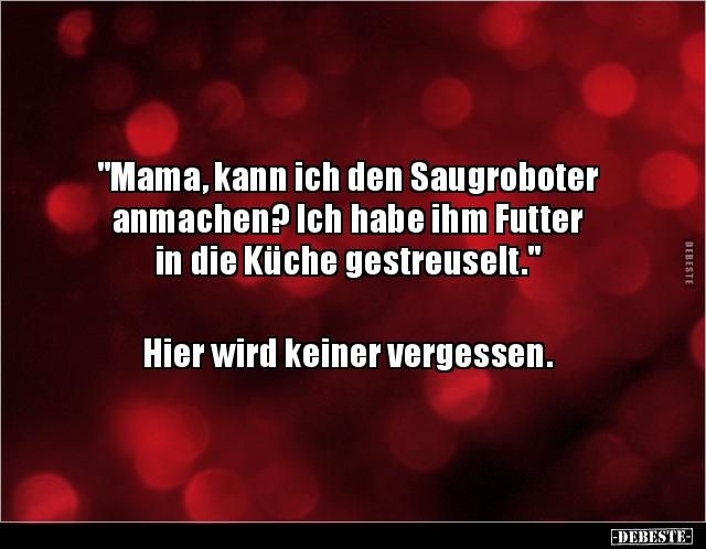 "Mama, kann ich den Saugroboter anmachen? Ich habe ihm.." - Lustige Bilder | DEBESTE.de