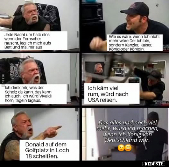 Nacht, Wenn, Fernseher, Bett, Kanzler, König, Königin