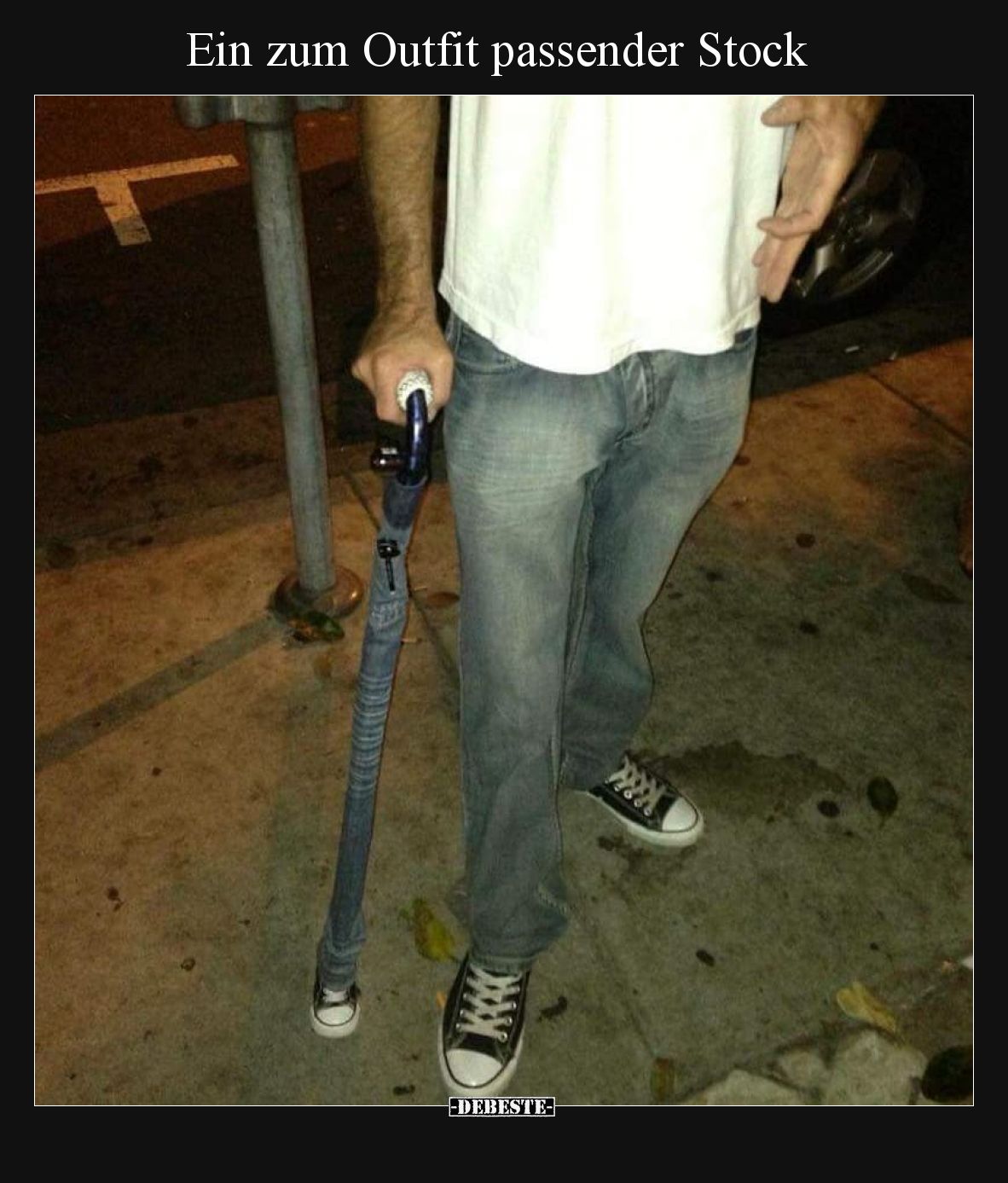 Ein zum Outfit passender Stock