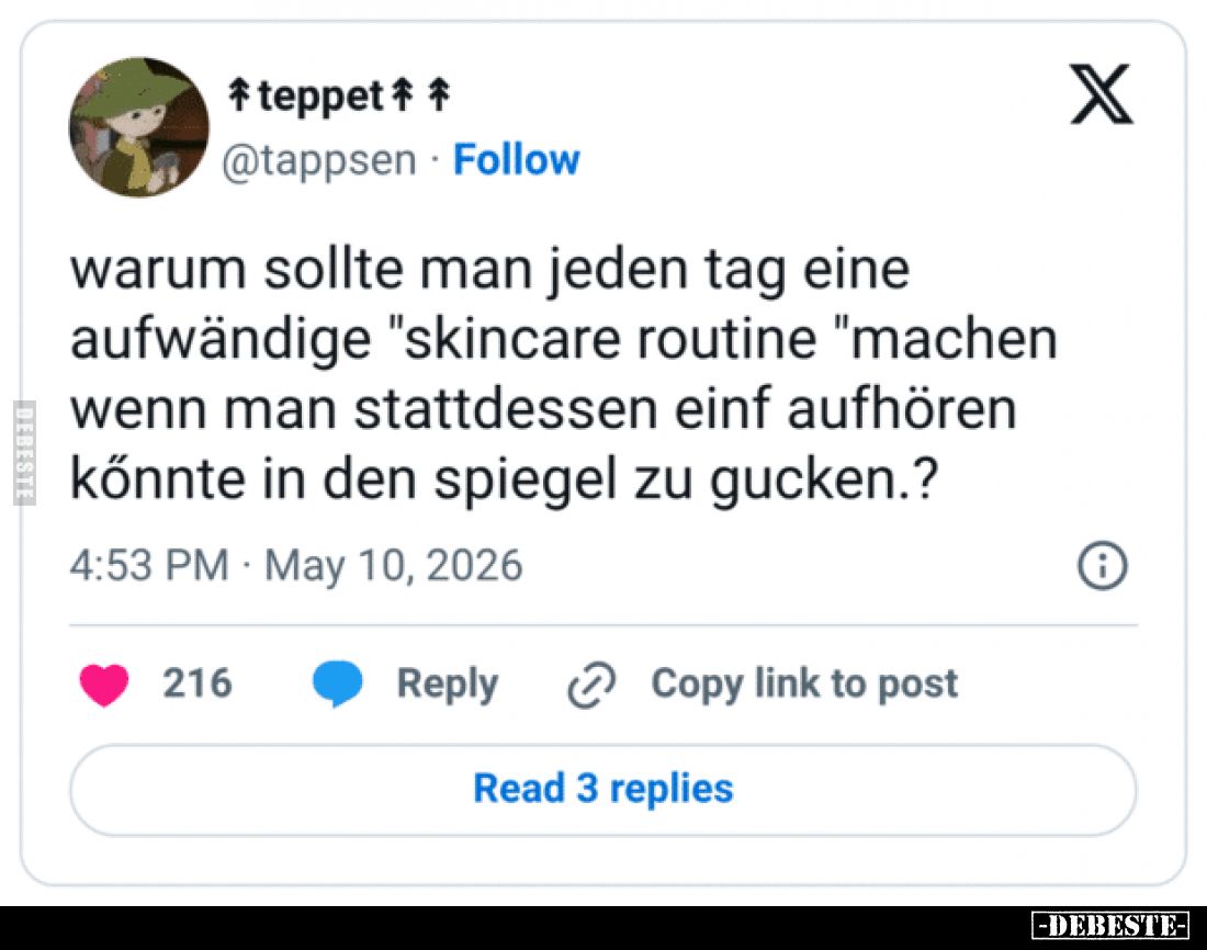 Warum sollte man jeden Tag eine aufwändige "Skincare Routine "machen wenn man stattdessen einf aufhören könnte in d...
