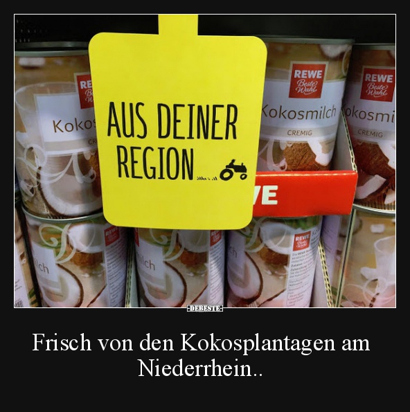 Frisch von den Kokosplantagen am Niederrhein..